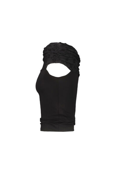 MARINE SERRE Marine Serre off-the-shoulder viscose top Black