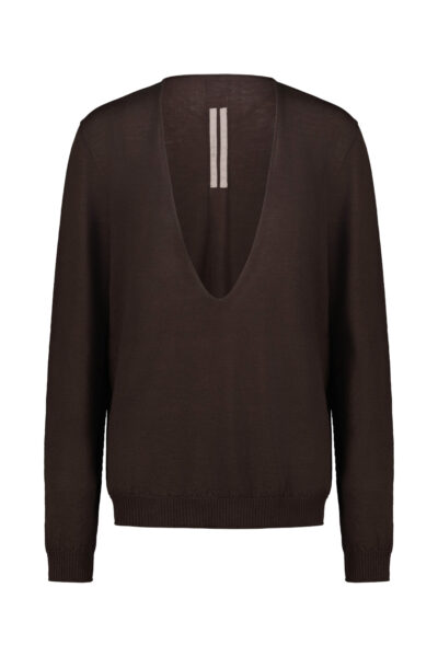 RICK OWENS EXTREME VNECK PULL Brown