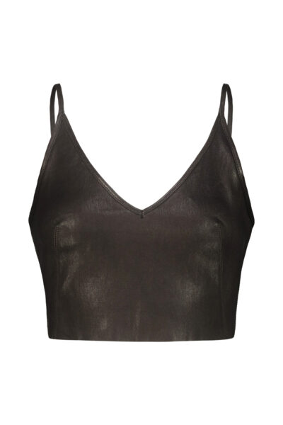 RICK OWENS Rick Owens Tower top in stretch leather Black