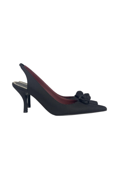 MAGDA BUTRYM slingback in silk taffetà with rose Black