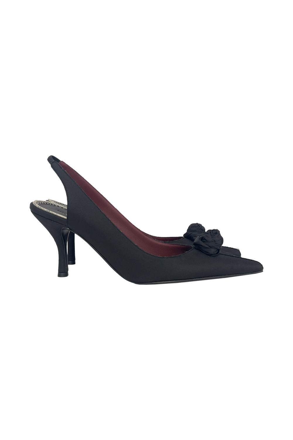 2661_18472.jpg MAGDA BUTRYM slingback in silk taffetà with rose Black