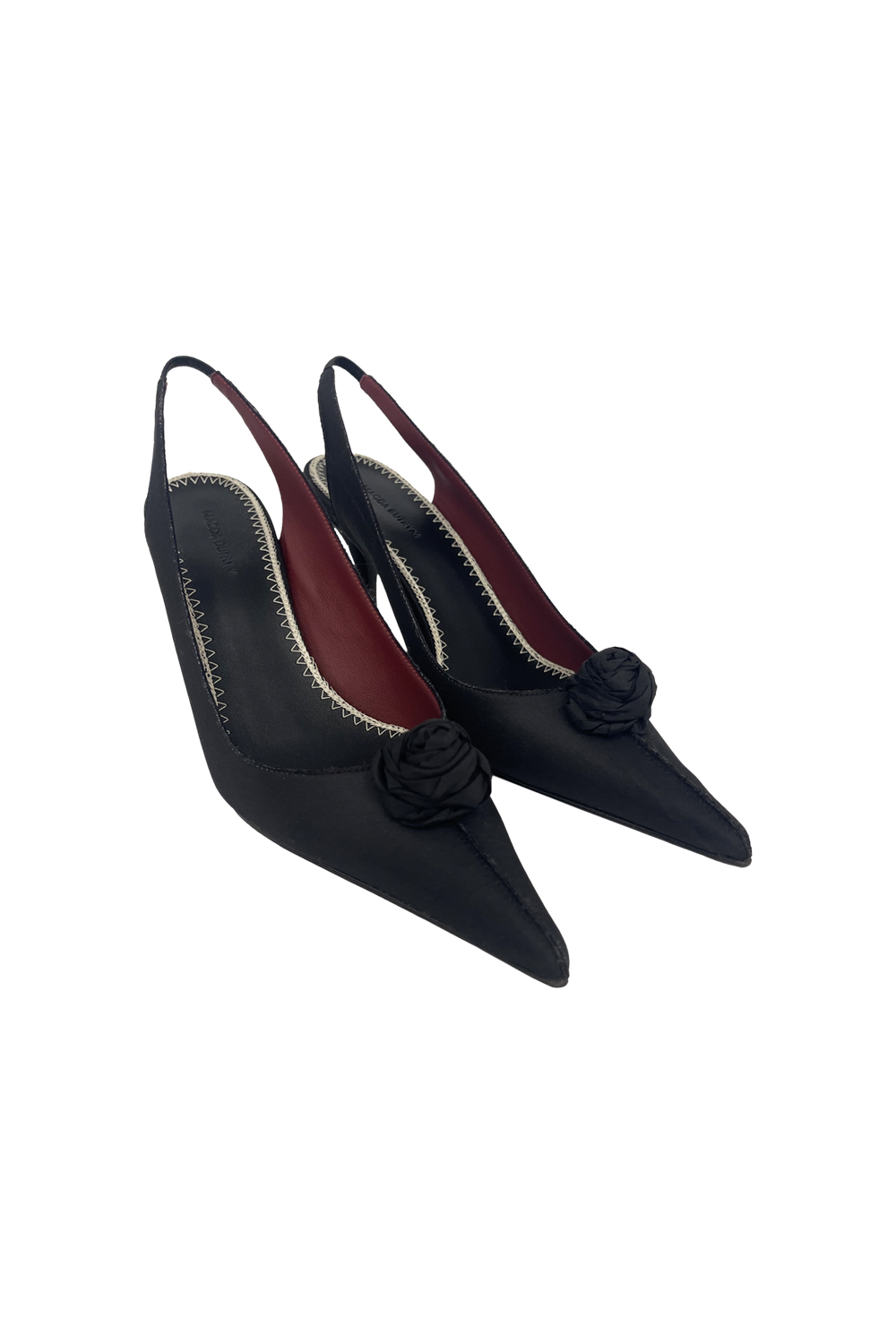 2661_18473.jpg MAGDA BUTRYM slingback in silk taffetà with rose Black
