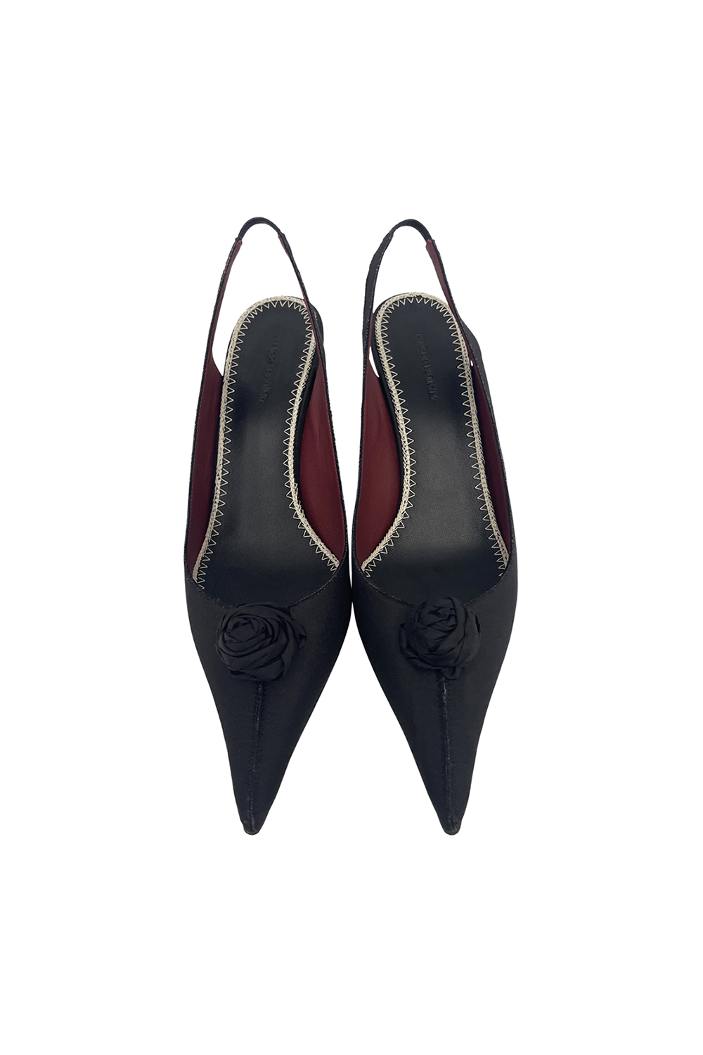 2661_18474.jpg MAGDA BUTRYM slingback in silk taffetà with rose Black