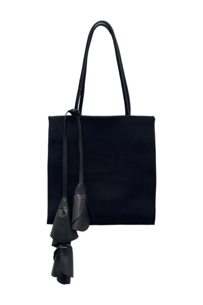 MAGDA BUTRYM Julia handbag in silk satin Black