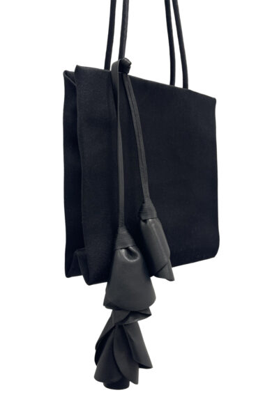 MAGDA BUTRYM Julia handbag in silk satin Black