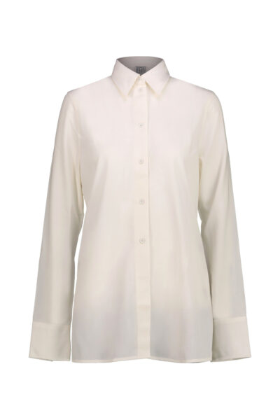 TOTEME Toteme Oversize Turtleneck - Nude & Neutrals TOTEME Lightweight wool shirt White