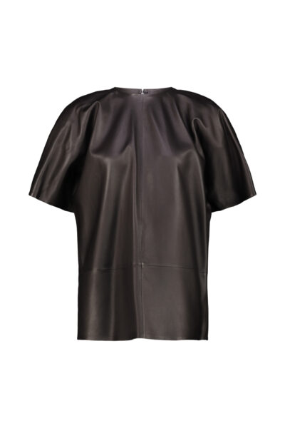 TOTEME Toteme Oversize Turtleneck - Nude & Neutrals TOTEME COCOON LEATHER TOP Black