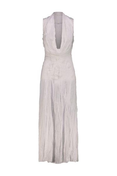 Magda Butrym Grey Dress - Grey MAISON MARGIELA Ruched maxi dress with draped neckline White