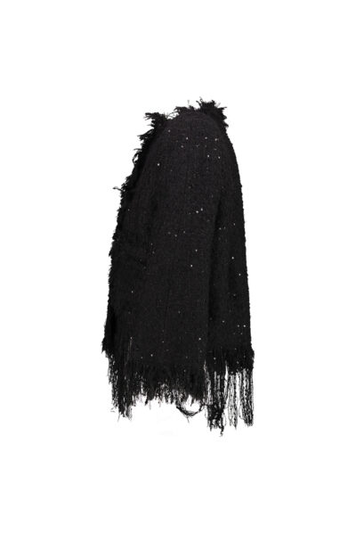 MATIERES FECALES MADEMOISELLE TWEED DECHIRE JACKET Black