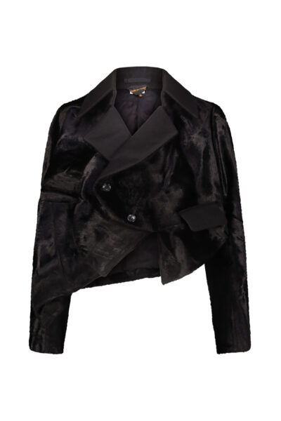 COMME DES GARÇONS Velvet cropped jacket Black