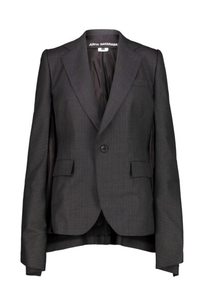 JUNYA WATANABE pinstriped wool cape-blaze Grey