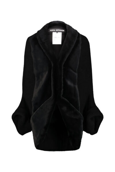 JUNYA WATANABE bouclé wool and faux fur jacket Black